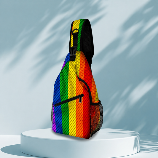 Rainbow Stripe Sling Bag – Crossbody | Lightweight Polyester