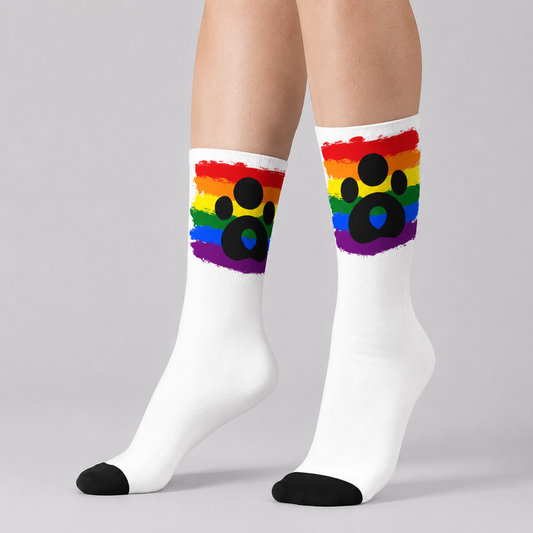 Pride Graphic Crew Socks – White | One Size | Polyester