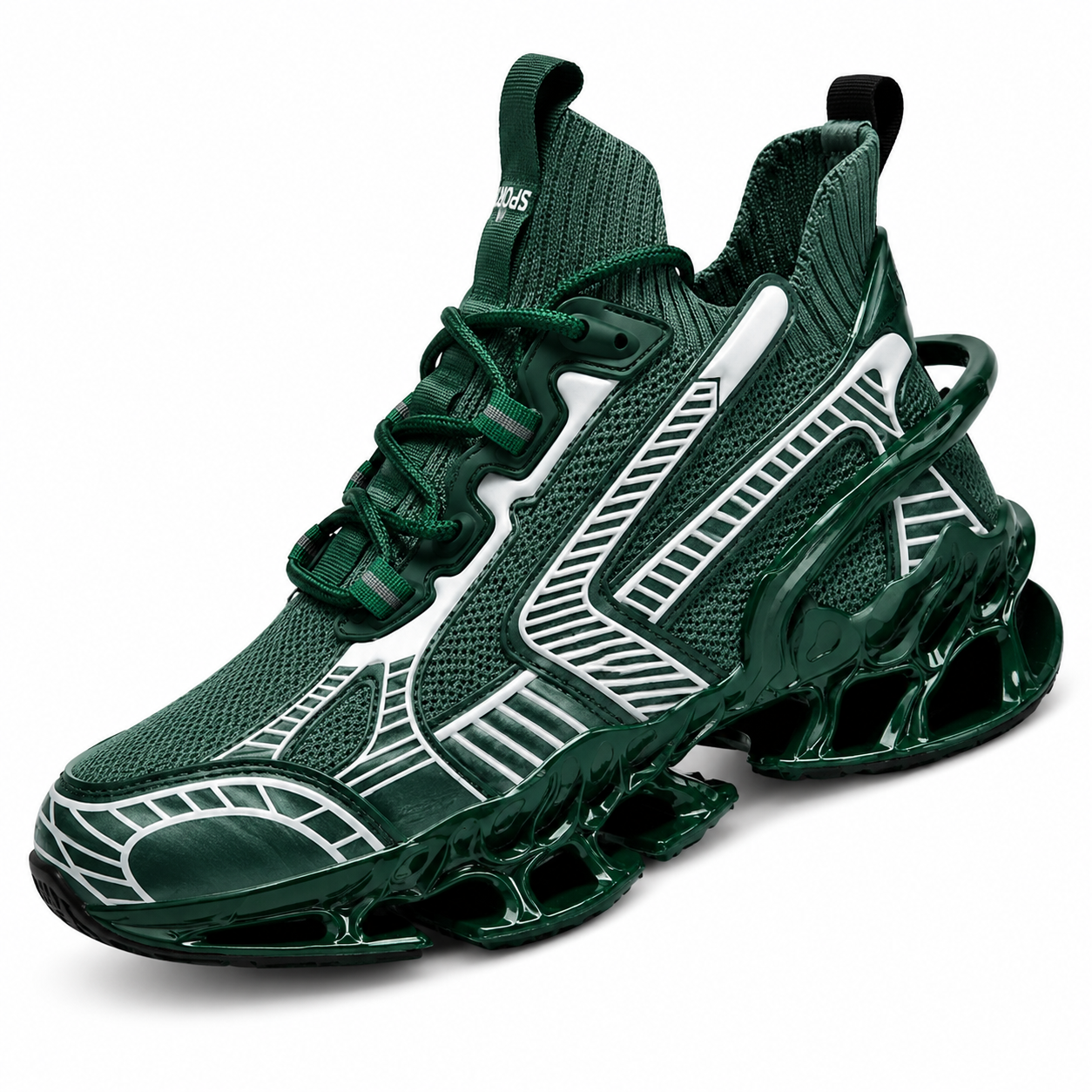 Geometric Fabric Sneaker | Premium Colourways | Green | EU 39–46