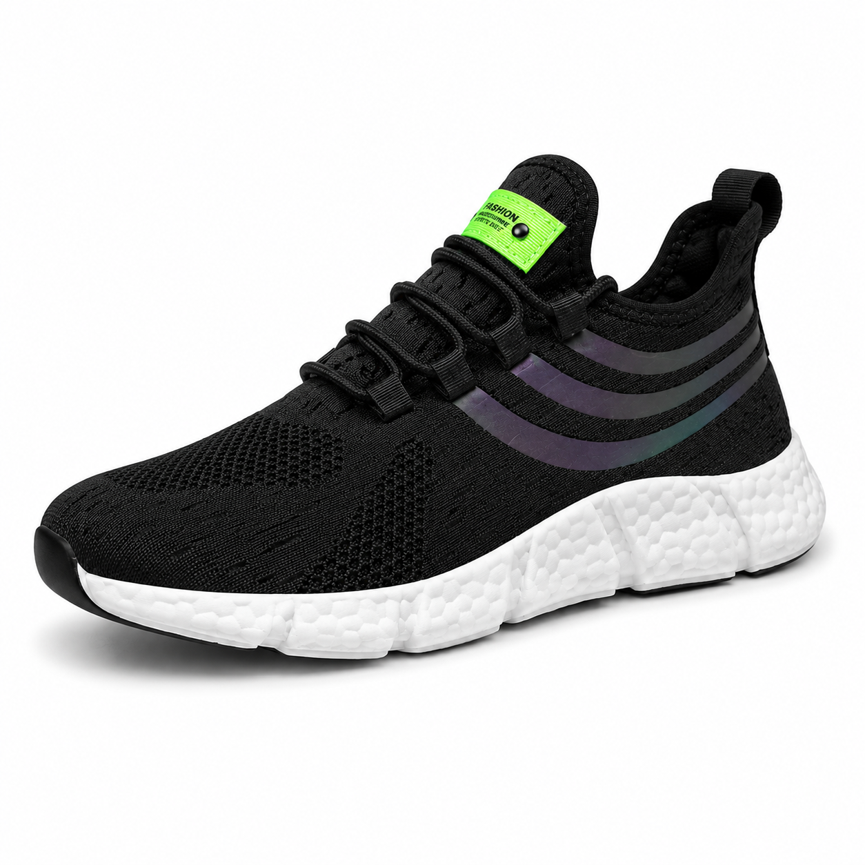 Striped Air Mesh Sneakers | Black & White | EU 36β46