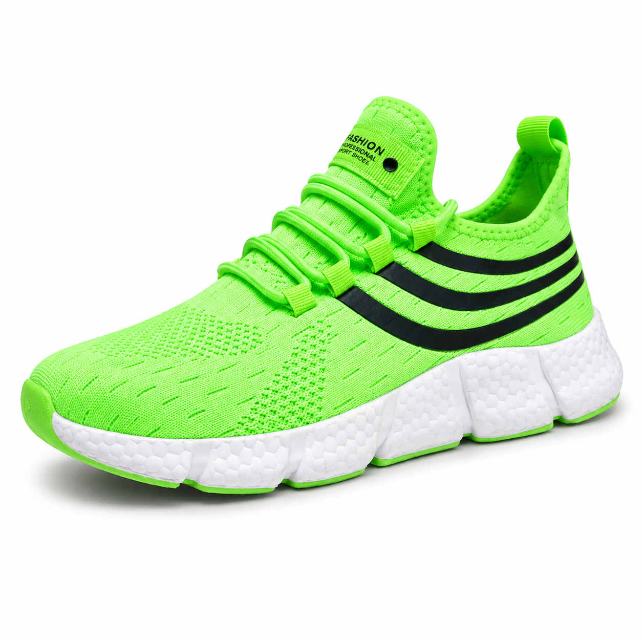 Striped Air Mesh Sneakers | Fluor Green | EU 36β46