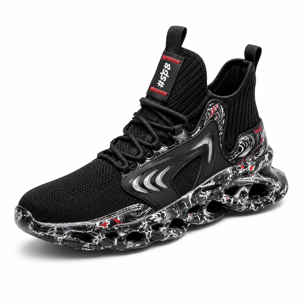 Classic Low-Top Sneakers | Black & Red | EU 39β48