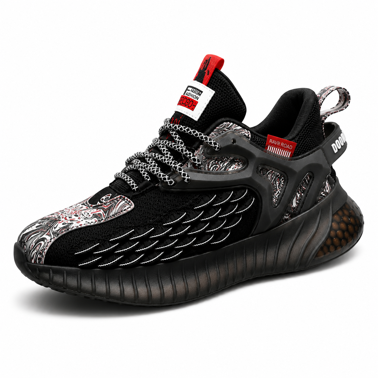Classic Low-Top Sneakers | Black & Red | EU 39β48