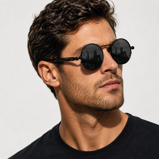 Steampunk Round Sunglasses – 8 Colours | Polarized & Mirrored | UV400 | Stainless Steel