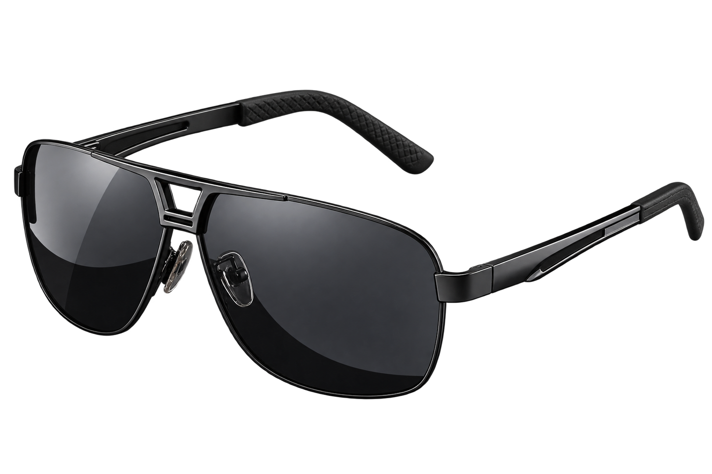 Square Photochromic Polarized Sunglasses – Silvery, Red, Golden & Black | One Size | Aluminium & TAC