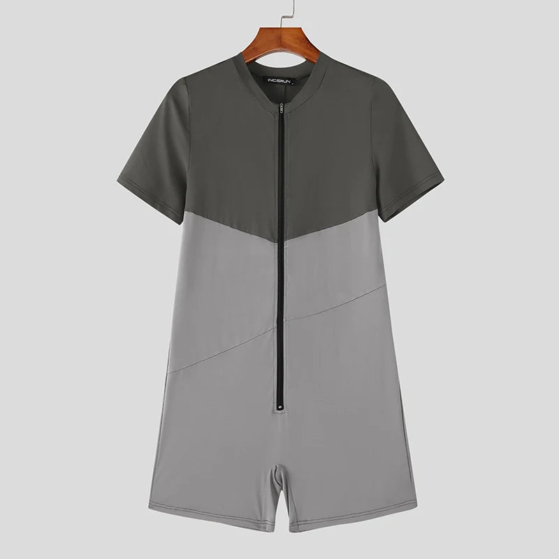 Colour-Block Zip Bodysuit β 3 Colours | Sβ3XL | Polyester & Elastane