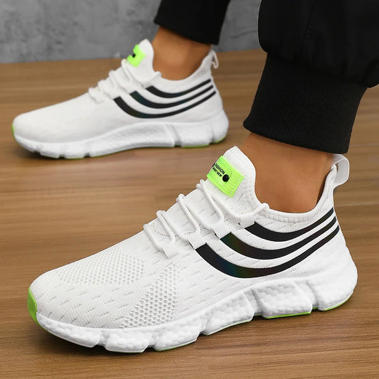 Striped Air Mesh Sneakers | White | EU 36β46