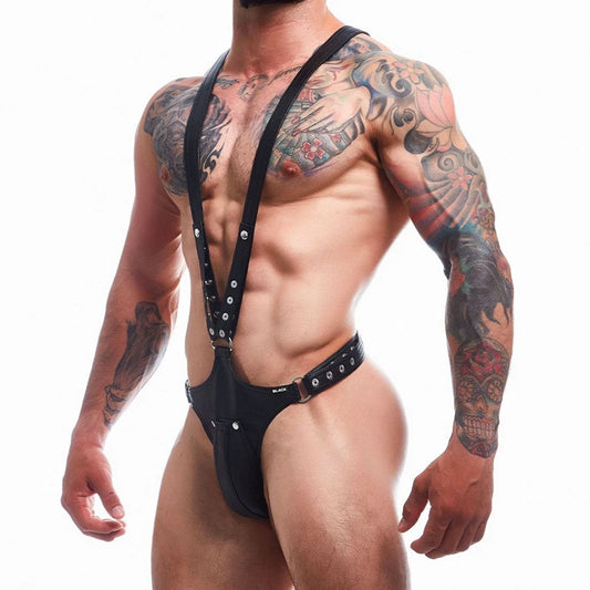 Jockstrap Body Harness – 7 Colours | One Size | Faux Leather & Mesh