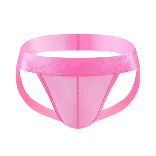 Sheer Mesh Jockstrap – Black, Pink & White | M–2XL | Nylon & Mesh