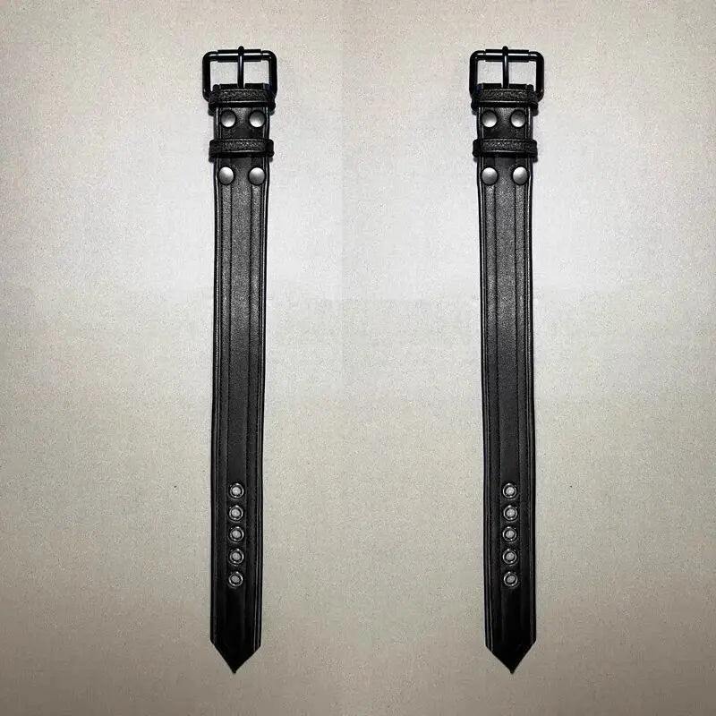 Leather Body Chest Harness – Black & Red | S–2XL | Genuine Leather & Metal