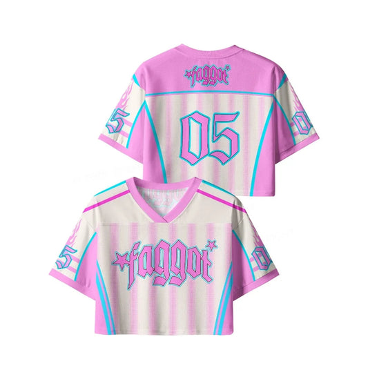3D Print Mesh Crop Top – Faggot | S–4XL | 100% Polyester