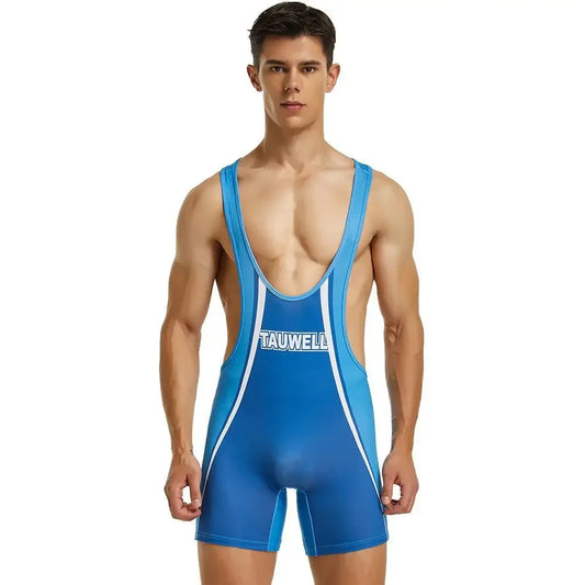 Multi-Colour Wrestling Suit – Blue/Sky Blue & Green/Light Green | M–2XL | Polyester & Lycra
