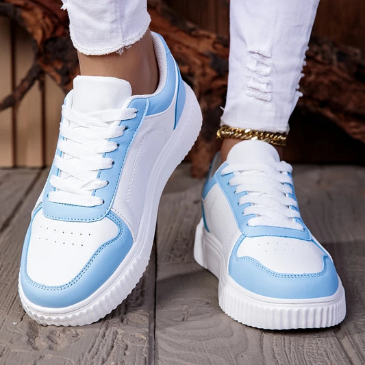 Vulcanised Sole Unisex Sneakers | White & Blue | EU 36β45