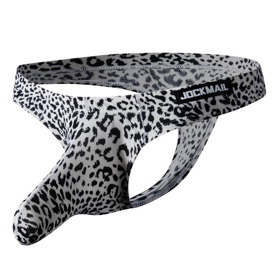 Leopard Print Bikini Brief – Yellow & White | M–XXL | Polyester & Elastane