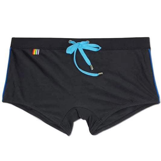 Swimshort with Rainbow Detail – Black, White & Dark Blue | M–XXL
