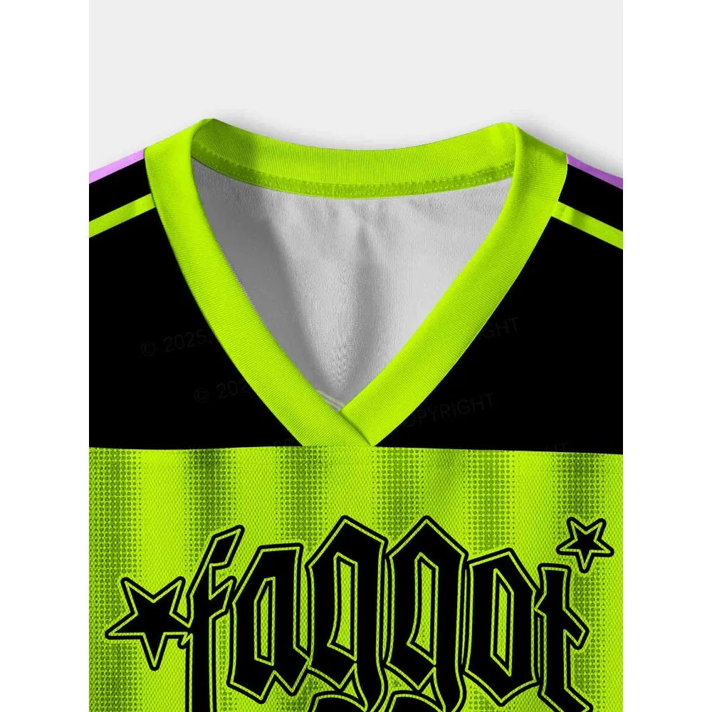 Y2K Faggot Mesh Sport Crop Top – Green | S–4XL | Polyester