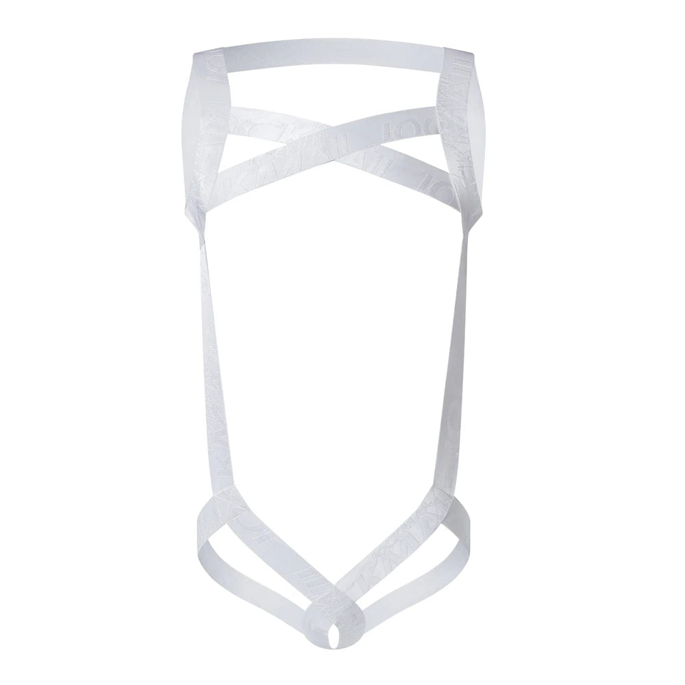 JOCKMAIL Hollow-Out Ring Strap Harness Bodysuit