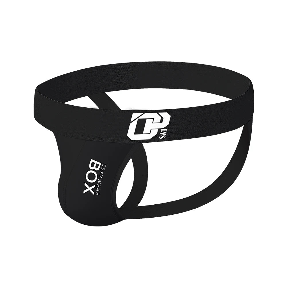 Ergonomic Pouch Jockstrap – Black & White | M–2XL | Cotton & Elastane
