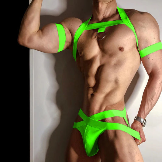 Body Harness & Jockstrap Set – 5 Colours | M–2XL | Nylon