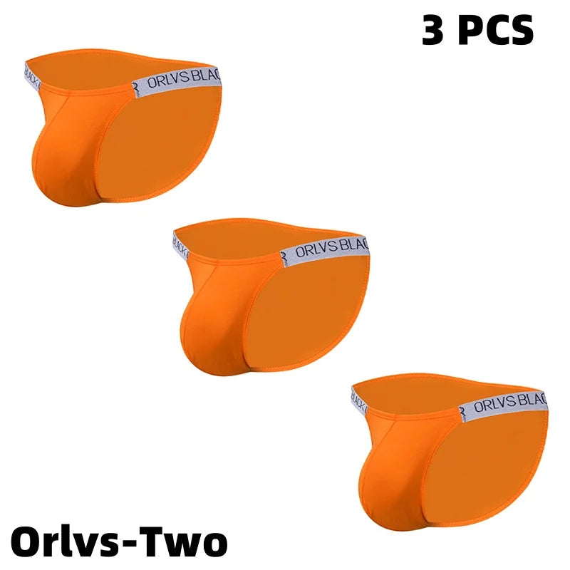 Men's Elastic Waistband Briefs 3-Pack | Turquoise, Orange, Green & Mix | Mβ2XL
