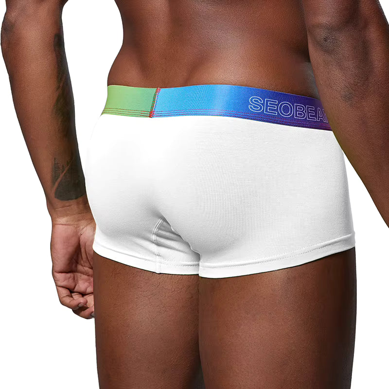 Seobean Rainbow Waistband Boxer Briefs – 4 Colours | M–2XL | Cotton & Elastane