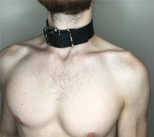 Faux Leather Collar, Wristband & Bracelet
