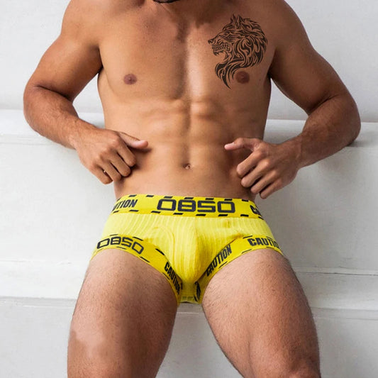 Caution Print Boxer Short β Black, Blue & Yellow | Mβ2XL | Cotton & Lycra