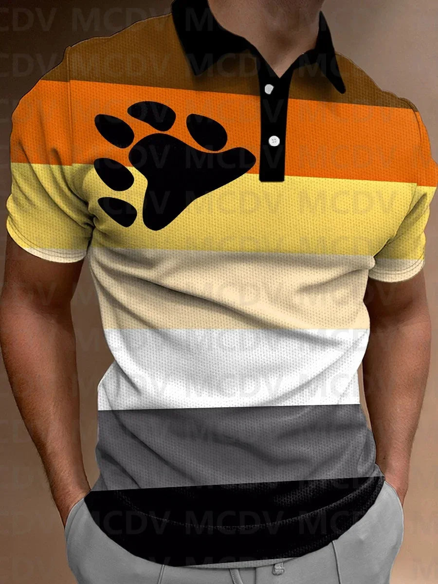 Pride Rainbow Bear Claw Polo Shirt – 3 Styles | S–5XL | Polyester