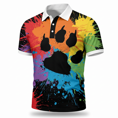 Pride Rainbow Bear Claw Polo Shirt – 3 Styles | S–5XL | Polyester