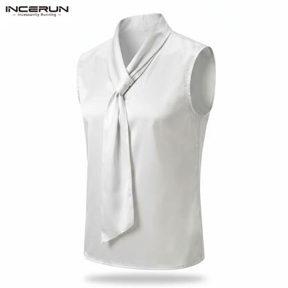See-Through Sleeveless Shirt – Gray, Black & White | S–5XL
