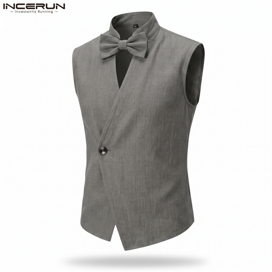Bowknot Sleeveless Oversized Top – Gray, Khaki & Dark Blue | S–5XL