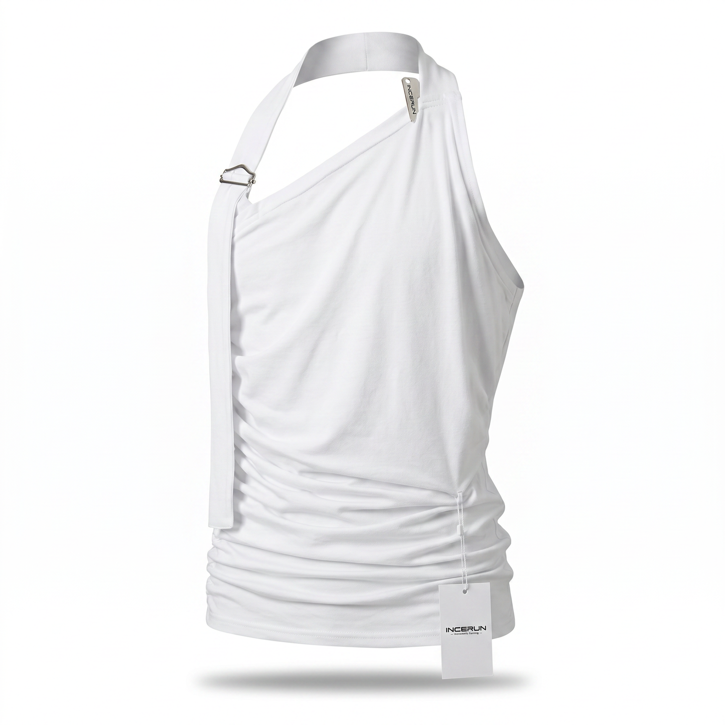 Ruffled Knitted Sleeveless Tank Top – Blue, White & Black | S–3XL