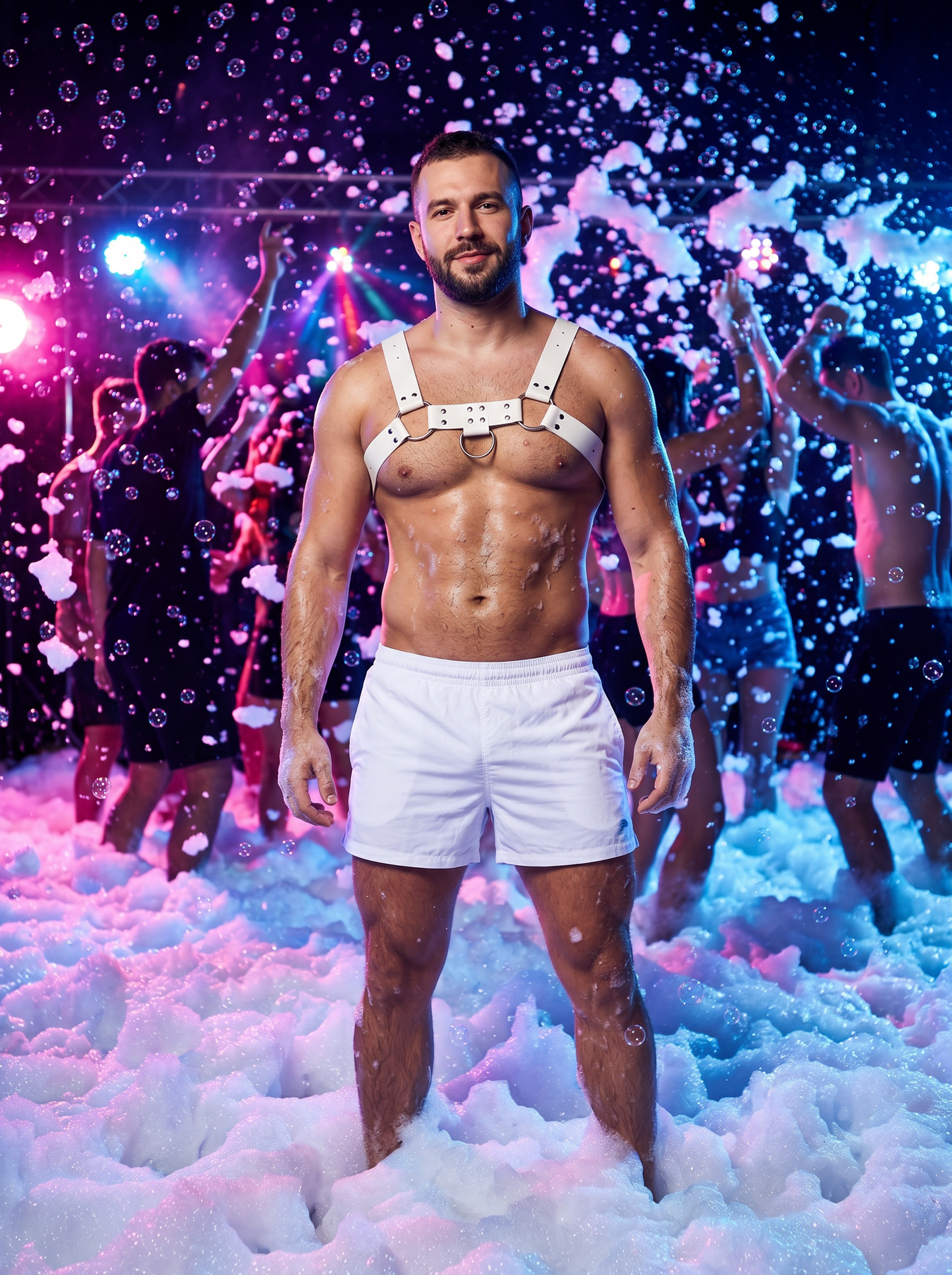 Body Harness – White | One Size | Faux Leather