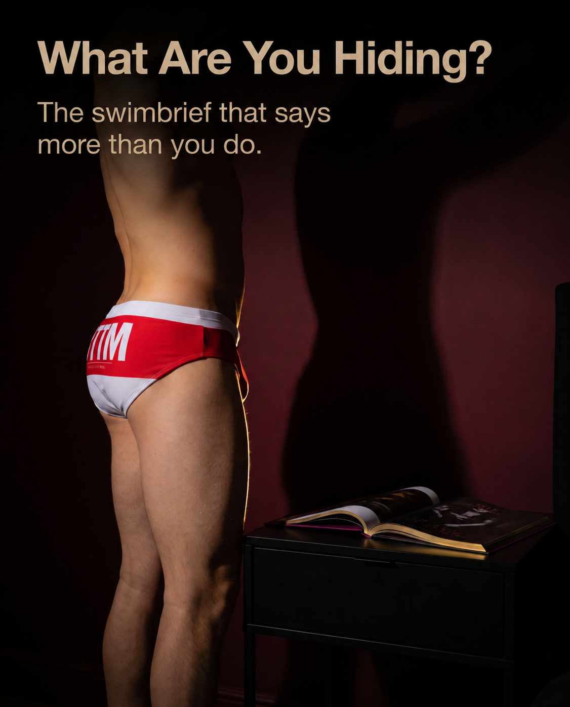 Letter Print Swimbrief – 3 Colours | M–2XL | Polyester & Elastane