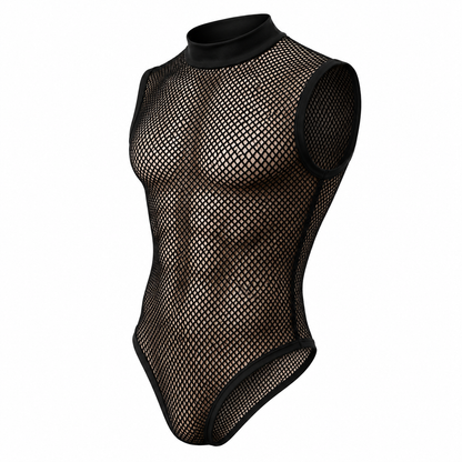 Mesh Bib Jumpsuit – Sheer Mesh Triangle Bodysuit | S–XL