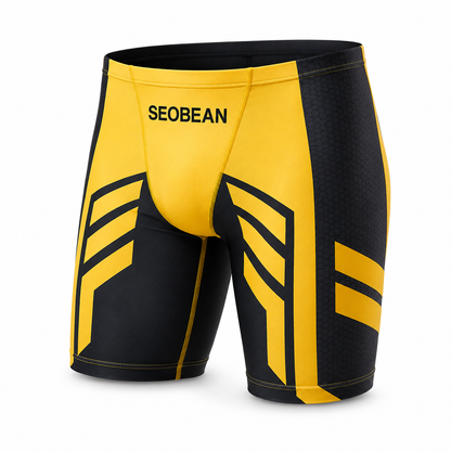 Quick-Dry Swim Brief – Red & Yellow | M–2XL | Polyester & Elastane
