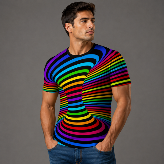 Rainbow 3D Print T-Shirt – 3 Prints | S–5XL | Polyester