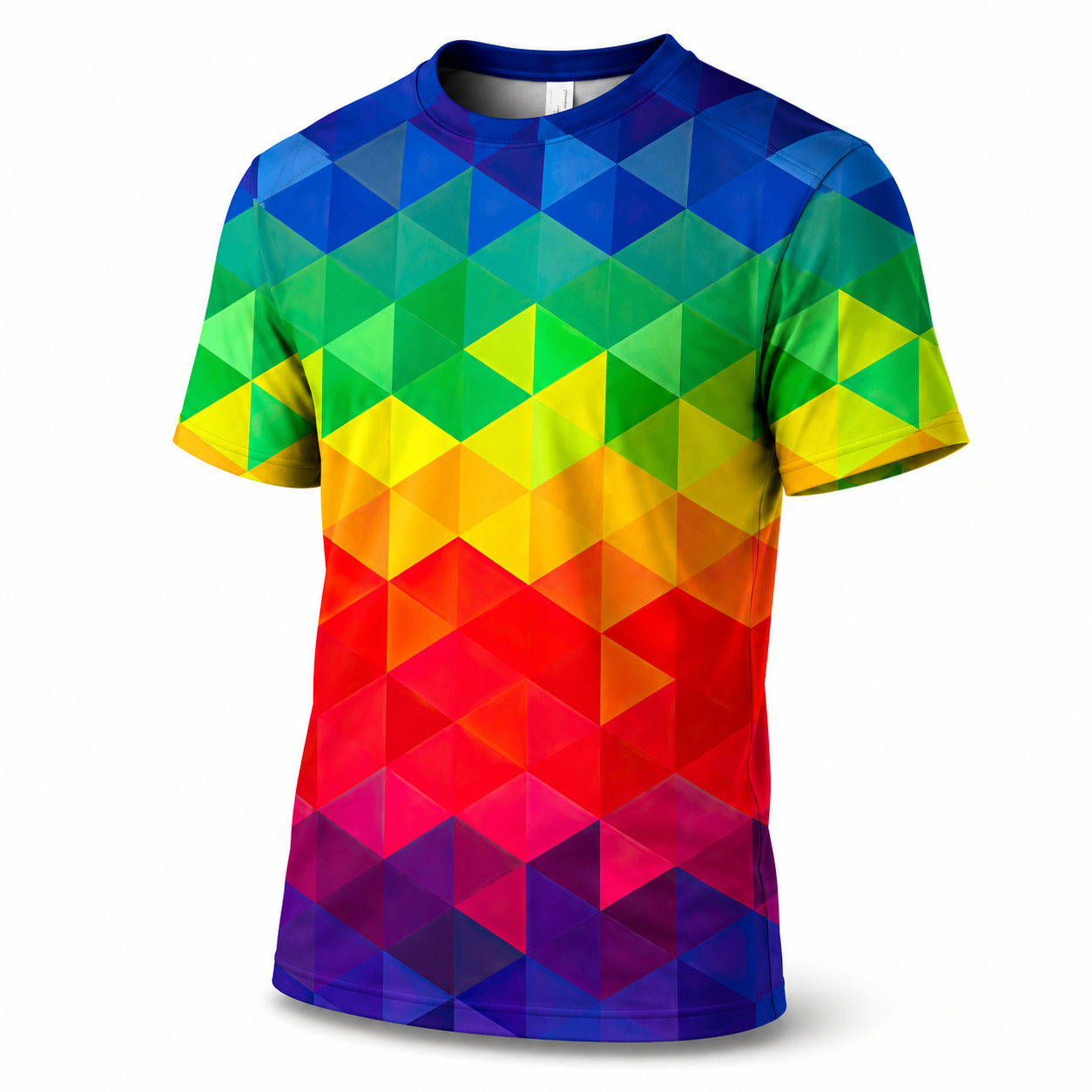 Rainbow Stripe 3D Print T-Shirt – Blocked | S–5XL | Polyester