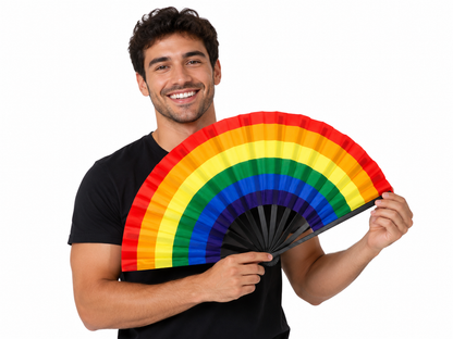Pride Folding Fan – 7 Flag Designs | Rainbow, Lesbian, Bisexual & More