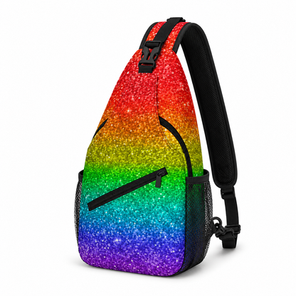 Pride Flag Stripe Sling Bag – Glitter and Smudge | Crossbody | Polyester