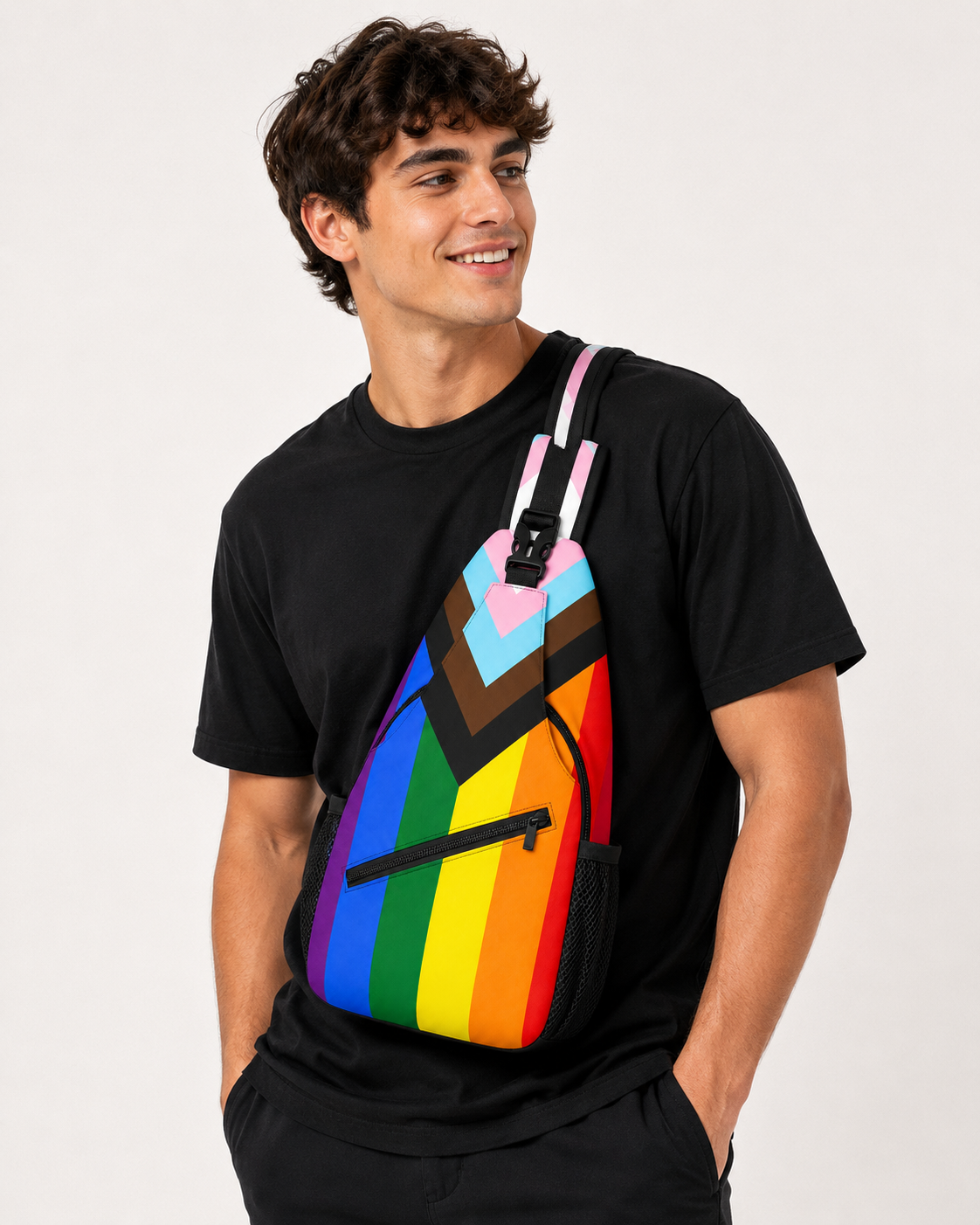 Pride Flag Stripe Sling Bag | Crossbody | Polyester