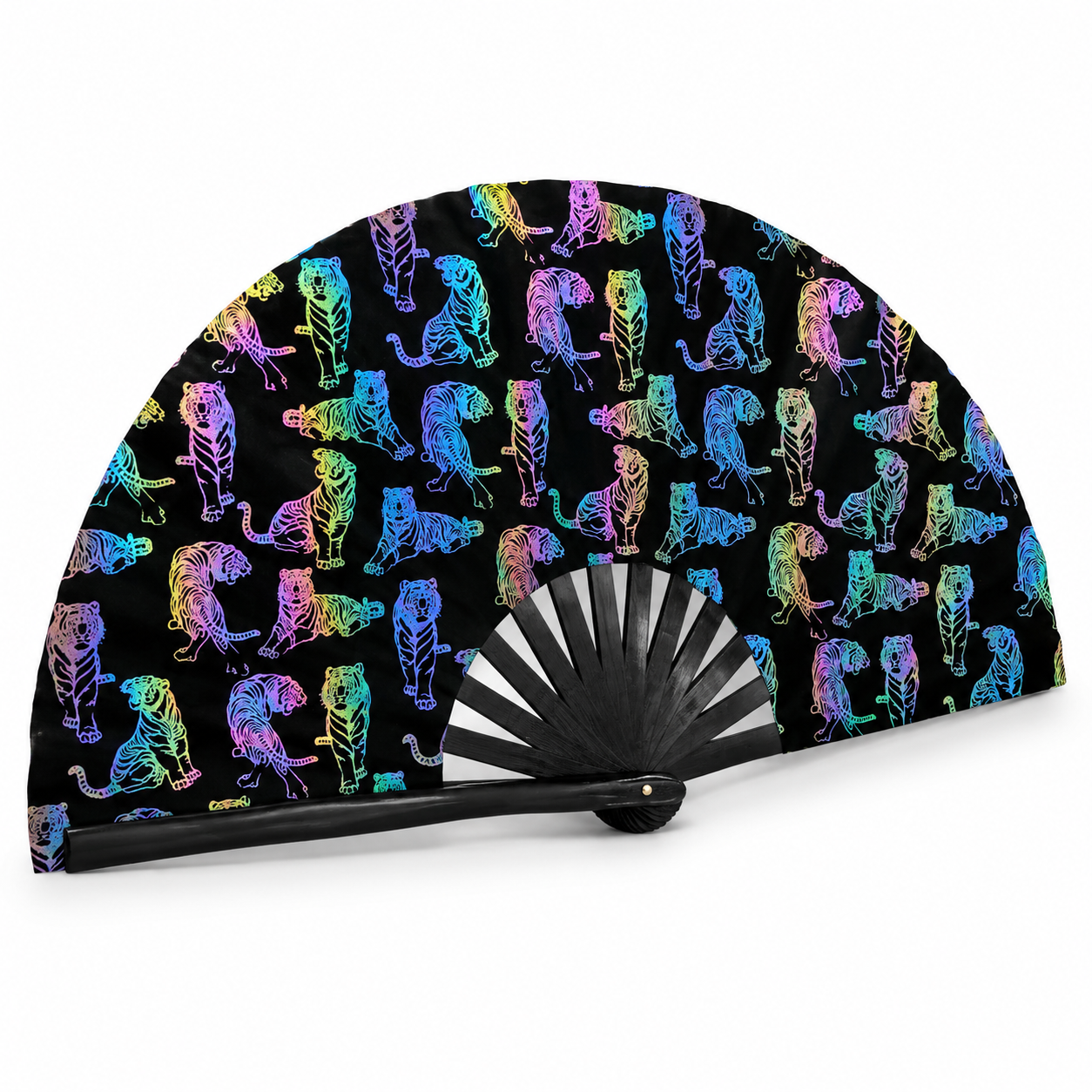 Printed Folding Fan – 6 Designs | Bamboo & Fibre Cloth | 68cm