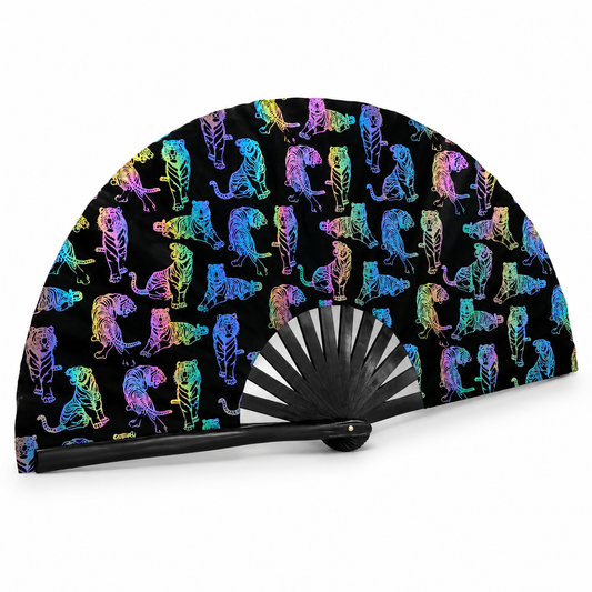 Printed Folding Fan – 6 Designs | Bamboo & Fibre Cloth | 68cm