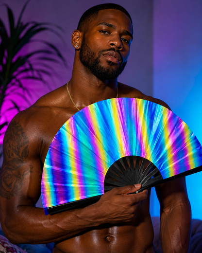 Printed Folding Fan – 6 Designs | Bamboo & Fibre Cloth | 68cm