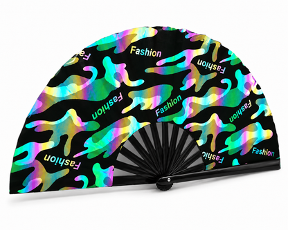 Printed Folding Fan – 6 Designs | Bamboo & Fibre Cloth | 68cm