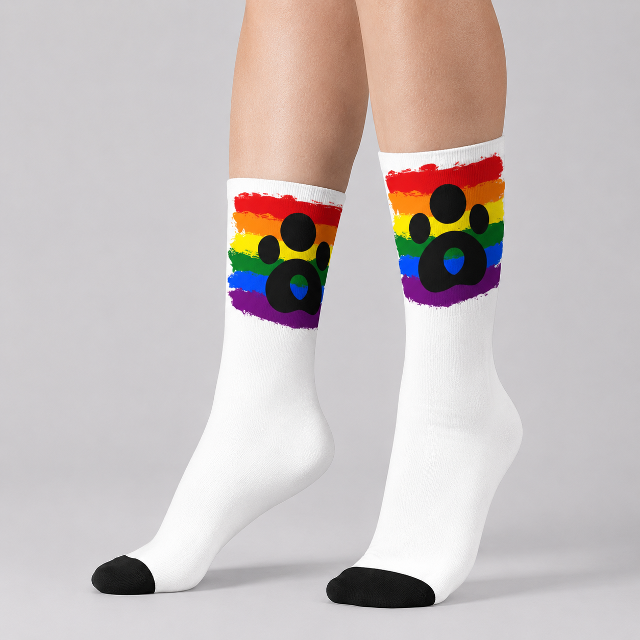 Pride Graphic Crew Socks – White | One Size | Polyester