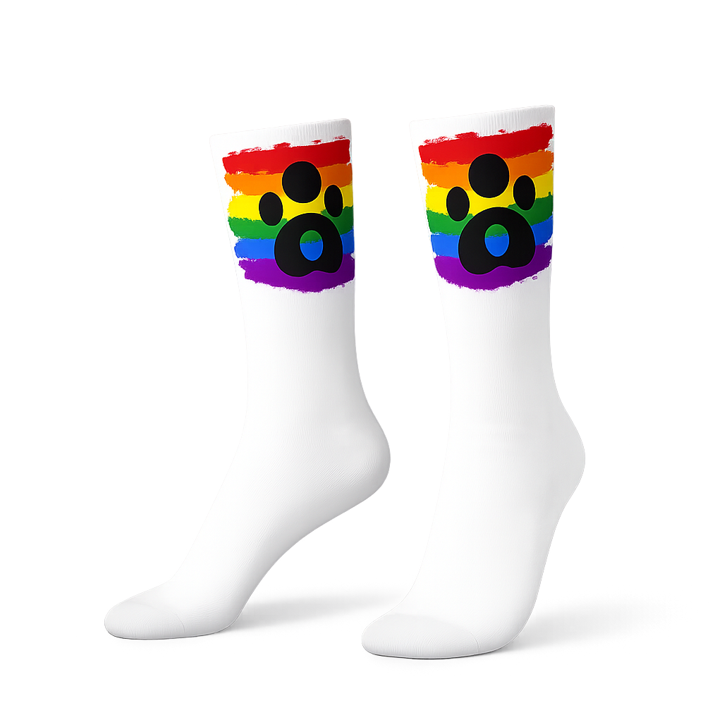 Pride Graphic Crew Socks – White | One Size | Polyester