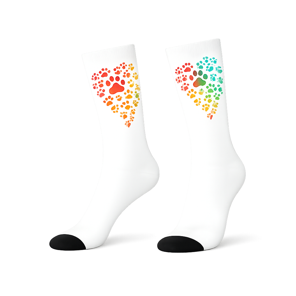 Pride Graphic Crew Socks – White | One Size | Polyester