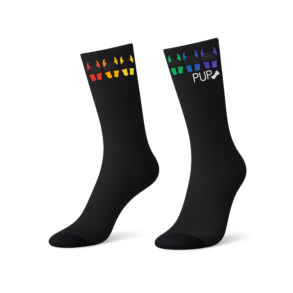 Pride Graphic Crew Socks – Black | One Size | Polyester