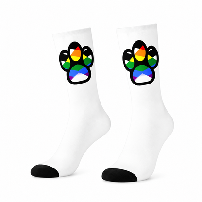 Pride Graphic Crew Socks – White | One Size | Polyester